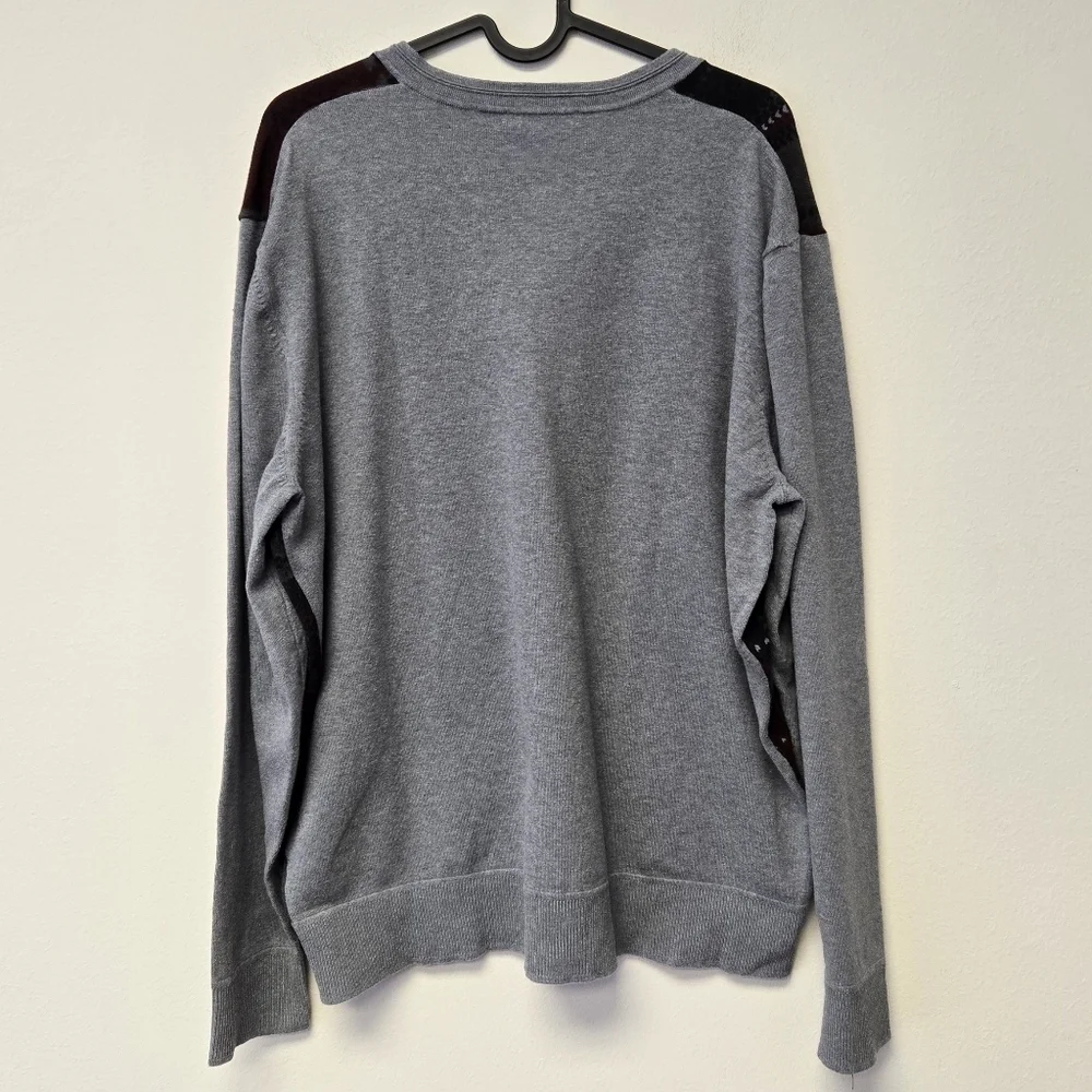 Murano Liquid Luxury Print Sweater Gray Red XL